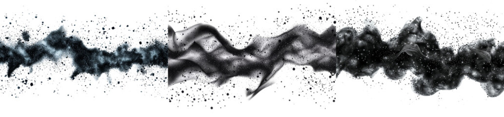 Aufkleber - Chalk particles and dust flying in an explosion, isolated against a white backdrop, with the clipping path applied