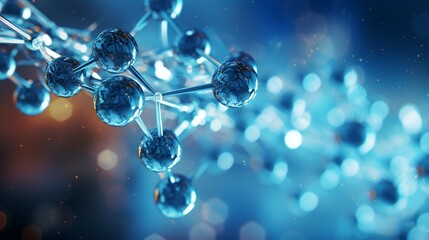 Wall Mural - abstract molecular structure: a 3d rendering of a complex chemical compound, highlighting the interc