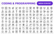 © artnazu - Programming coding set of web icons in line style. Software development icons for web and mobile app. Code, api, programmer, developer, information technology, coder and more.