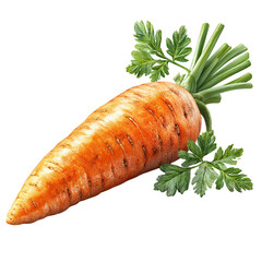 Wall Mural - Roasted Carrot with Parsley Garnish Fresh Organic Vegetable Culinary Image