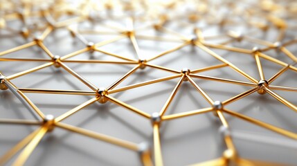 Poster - Abstract gold and silver network connection.