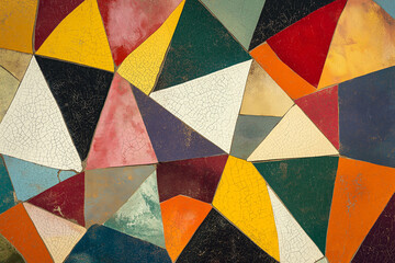 Poster - A colorful mosaic with a geometric pattern.