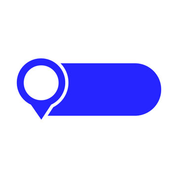Pin text tag icon. Pointer icon, pin on the map with space for text vector icon