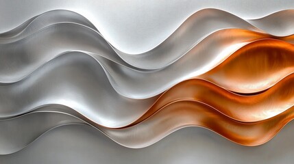 Aufkleber - Abstract silver and copper wave pattern.