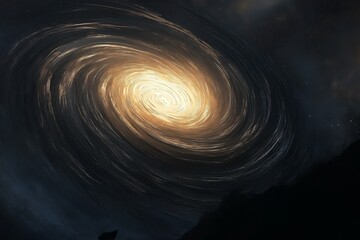 Poster - A black hole with a swirling accretion disk