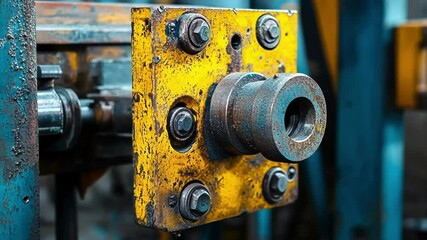 Poster - a closeup of a machine safety guard showing how it effectively protects workers from moving parts wh