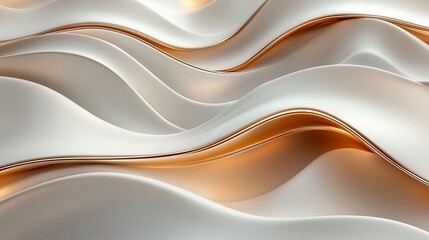 Aufkleber - Abstract gold and white wavy background. (2)