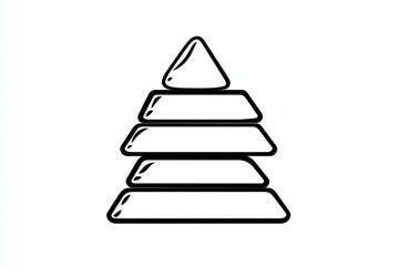 Aufkleber - A minimalist line art of a zinc ingot stack, drawn in clean geometric shapes against a white background