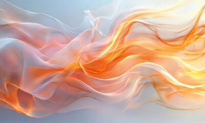 Wall Mural - Abstract flowing fabric in soft pastel colors creating a sense of movement, with a smooth gradient background enhancing the visual appeal
