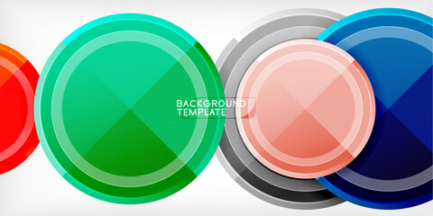 Aufkleber - Minimal geometric abstract background. Circle triangle design