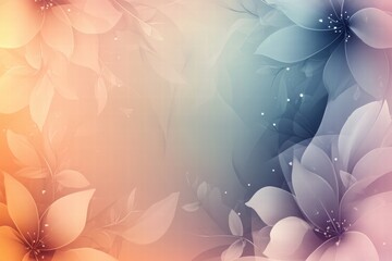 Poster - Abstract gradient background featuring delicate floral elements in soft colors