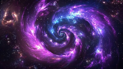 Fototapete - An imaginative portrayal of infinite spirals in the universe.