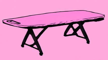 Poster - Artistic pink table display studio setting illustration minimalist environment creative perspective