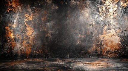 Poster - Smooth Black Chalkboard Texture with Warm Metallic Accents for Artistic Background and Surface Design