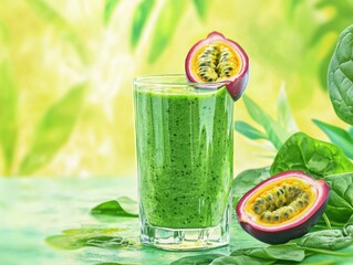 Poster - Exotic Passionfruit Spinach Smoothie