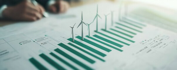 Poster - Innovative wind energy model on financial report with graphs and charts