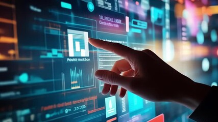 Aufkleber - a hand gesturing towards a digital whiteboard filled with collaborative notes and ideas from a brain