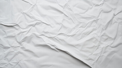 Aufkleber - Minimalist high-resolution close-up of crumpled white paper surface. Smooth yet rippled texture with visible creases and folds. Even lighting enhances depth, realism, and tactile impression. A modern,