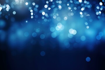 Poster - Blurred blue lights creating festive bokeh effect, perfect for celebrations and events