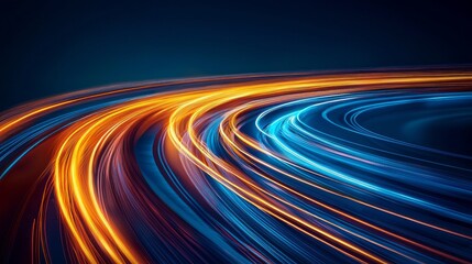 Poster - Vibrant shades of blue and orange swirl together in a mesmerizing display, evoking a sense of motion and energy. This backdrop showcases a blend of colors that captures imagination and creativity