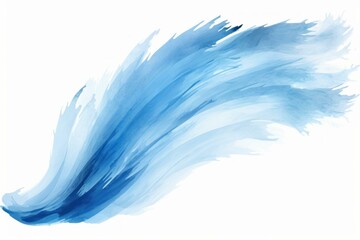Poster - Blue watercolor splash creating a sense of dynamic movement and energy on a white background