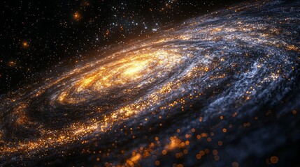 Aufkleber - An enchanting spectacle unfolds as swirling cosmic energy lights up the vastness of space. Stellar formations create a mesmerizing dance of color and movement, captivating the observer
