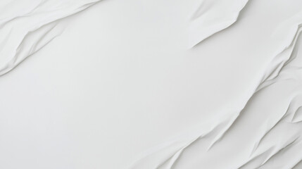 Aufkleber - Minimalist high-resolution close-up of crumpled white paper surface. Smooth yet rippled texture with visible creases and folds. Even lighting enhances depth, realism, and tactile impression. A modern,