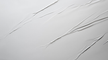 Aufkleber - Minimalist high-resolution close-up of crumpled white paper surface. Smooth yet rippled texture with visible creases and folds. Even lighting enhances depth, realism, and tactile impression. A modern,