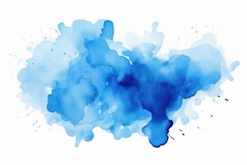 Poster - Light blue watercolor splash with copy space, forming an abstract background