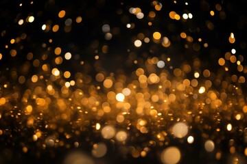 Poster - Golden bokeh lights creating a festive, sparkling backdrop, perfect for celebrations and special occasions