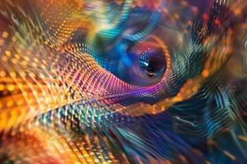 Poster - abstract colorful wavy background with depth of field effect is suitable for any background