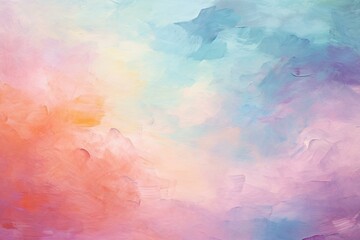 Poster - soft pastel colors mixing in a dreamy painted background, creating a soothing and artistic atmospher