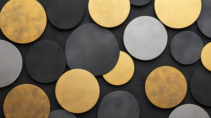 Wall Mural - Overlapping Metallic Circles in Sophisticated Geometric Design