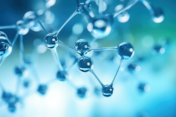 Poster - Glass molecules linking together representing innovation and scientific discovery