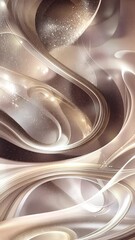 Poster - smooth brown and gold shapes swirl together, creating an elegant and abstract composition with glitt