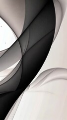 Poster - Black and white abstract shapes gracefully intertwining and morphing, creating seamless visual flow with elegant transformations revealing mesmerizing graphic design dynamics