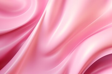 Poster - smooth pink silk fabric flowing and forming elegant curves, creating a luxurious texture background