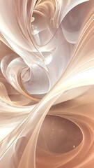 Poster - Smooth, beige, abstract shapes gracefully morph and transform, creating a mesmerizing visual experience, ideal for backgrounds, presentations, or artistic projects