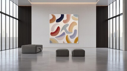 Wall Mural - A large abstract painting with a variety of colors