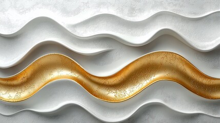 Aufkleber - Abstract gold and white wave pattern. (3)