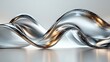 © ABIDZAR ALFAREZ - Abstract silver and gold flowing liquid wave.
