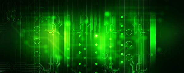 Poster - 2d illustration abstract futuristic electronic circuit technology background