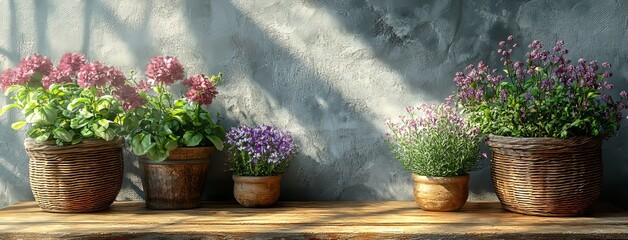 Wall Mural - On a wooden table beside the window, there is a white empty picture frame and a houseplant