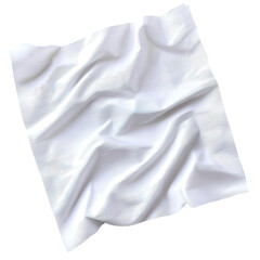 Wall Mural - White sheet of tissue paper resting on a solid black background creating a simple contrast isolated on transparent background.