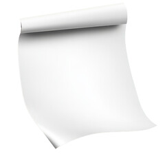 Wall Mural - White sheet of paper placed on a black background creating a contrasting visual composition isolated on transparent background.