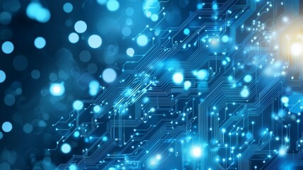Poster - in the realm of blockchain, large data flows are visualized as interconnected data blocks, represent
