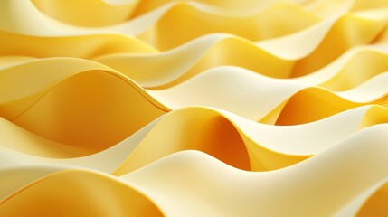 Poster - 3D rendering of an abstract folded paper effect set against a bright colorful yellow background, including a maze made of paper
