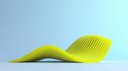 Poster - The abstract folded paper effect, set against a bright colorful yellow background, displays a 3D maze crafted from paper