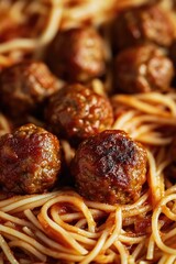 Poster - Italian dish with pasta, ground beef, and tomato sauce