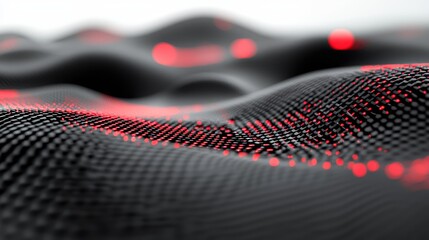 Poster - Exploring a 3D render of a network tech wallpaper, highlighted by a striking orange digital grid background